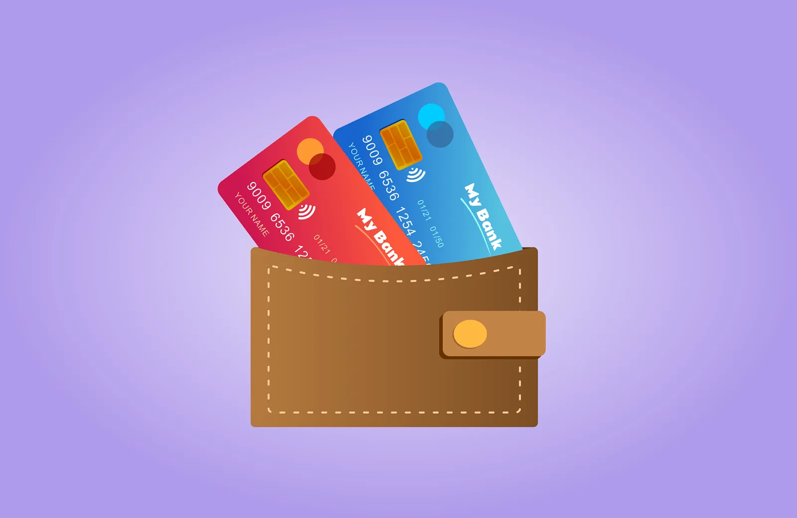 A wallet holding prepaid cards, illustrating gift card and prepaid Visa purchases with crypto